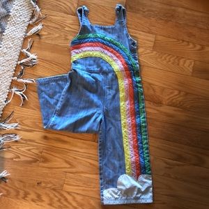 Oh, nothing…Just the CUTEST Boden overalls ever! Rainbow 9-10yr